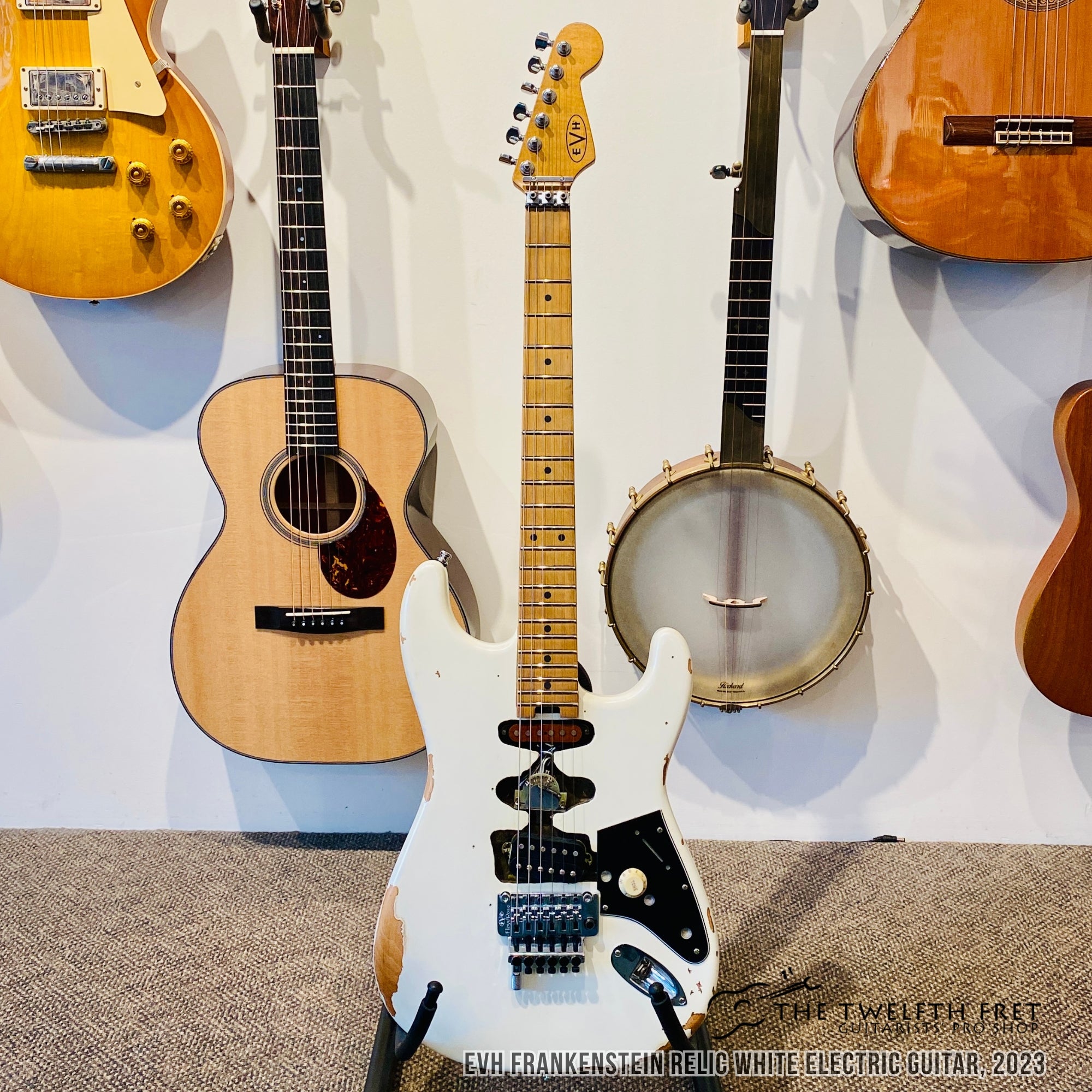 EVH Frankenstein Relic White Electric Guitar, 2023 - The Twelfth Fret