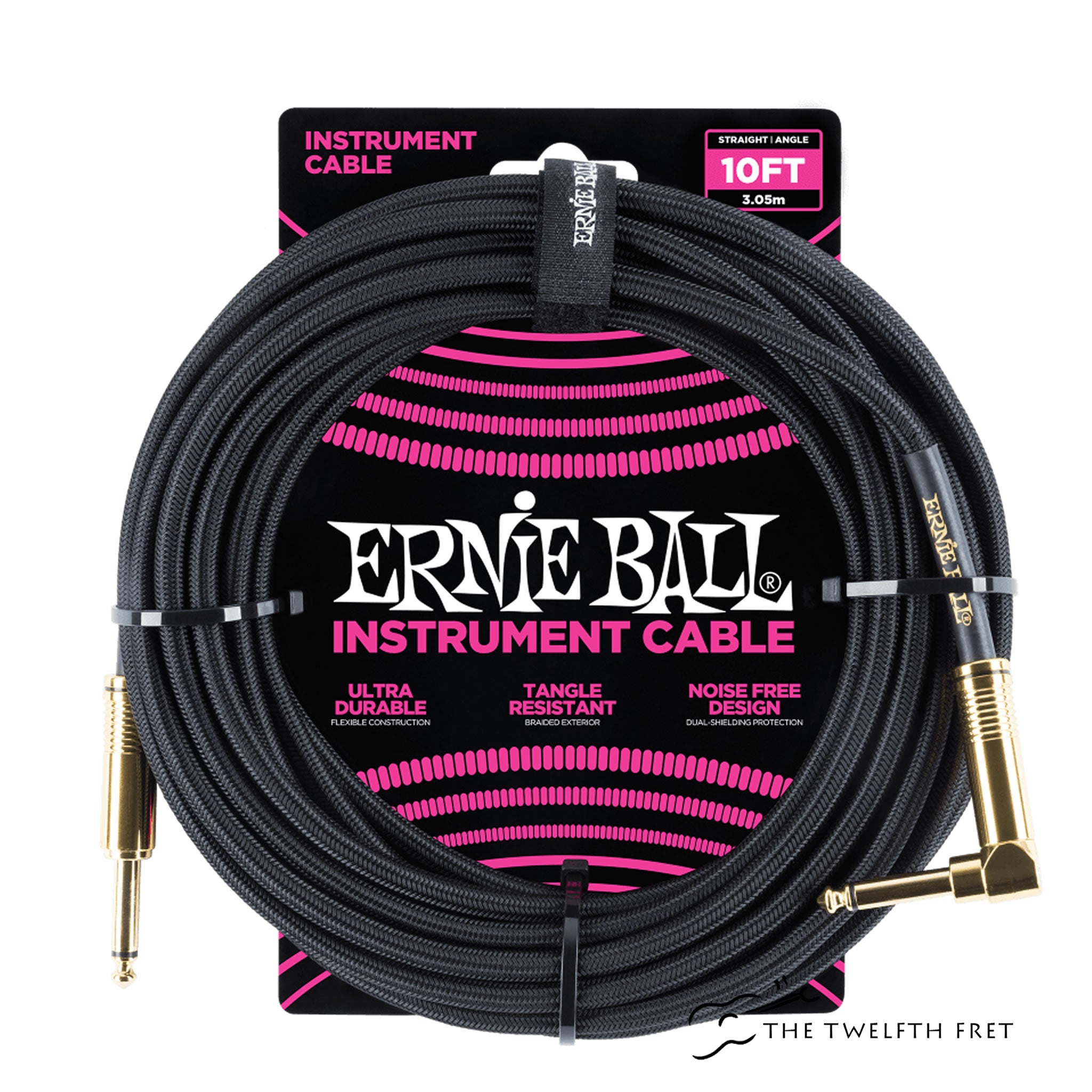 Ernie Ball Instrument Cable 10ft Straight Angle - The Twelfth Fret