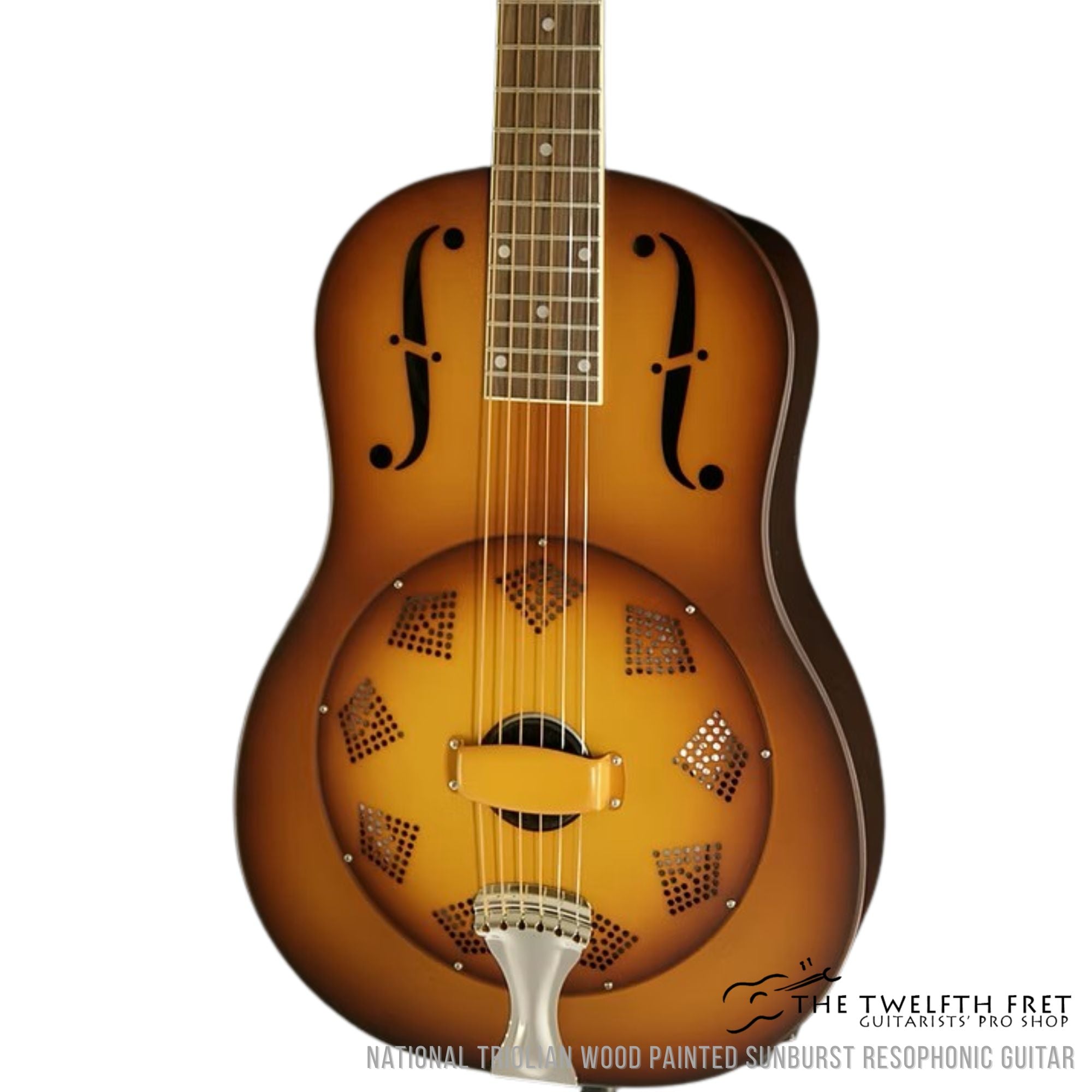 National Triolian Wood Painted Sunburst Resophonic Guitar - The Twelfth Fret