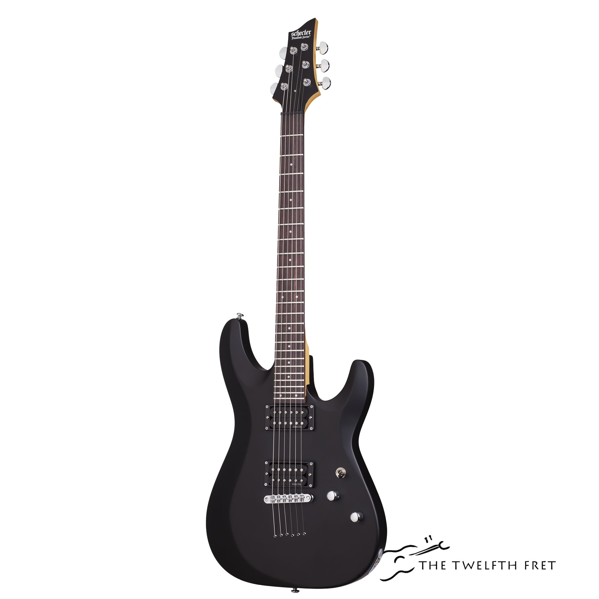Schecter C-6 Deluxe Black Satin Electric Guitar - The