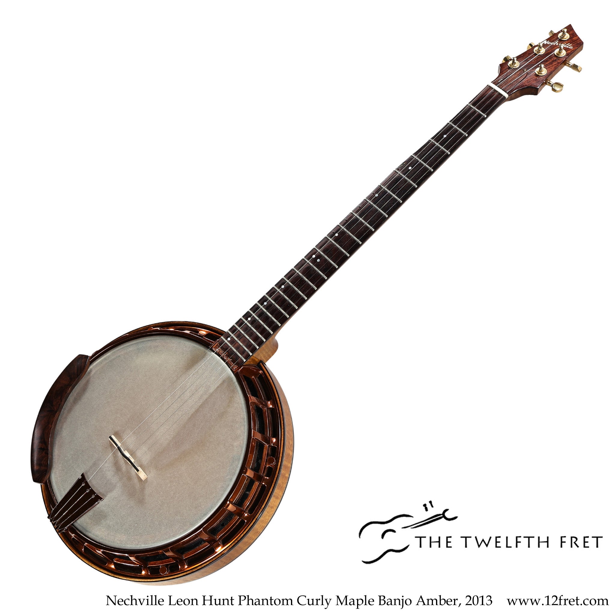 Nechville Leon Hunt Phantom Curly Maple Banjo Amber, 2013 - The Twelfth Fret