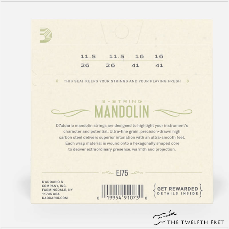 D'Addario Phosphor Bronze Mandolin Strings (EJ75) - The Twelfth Fret