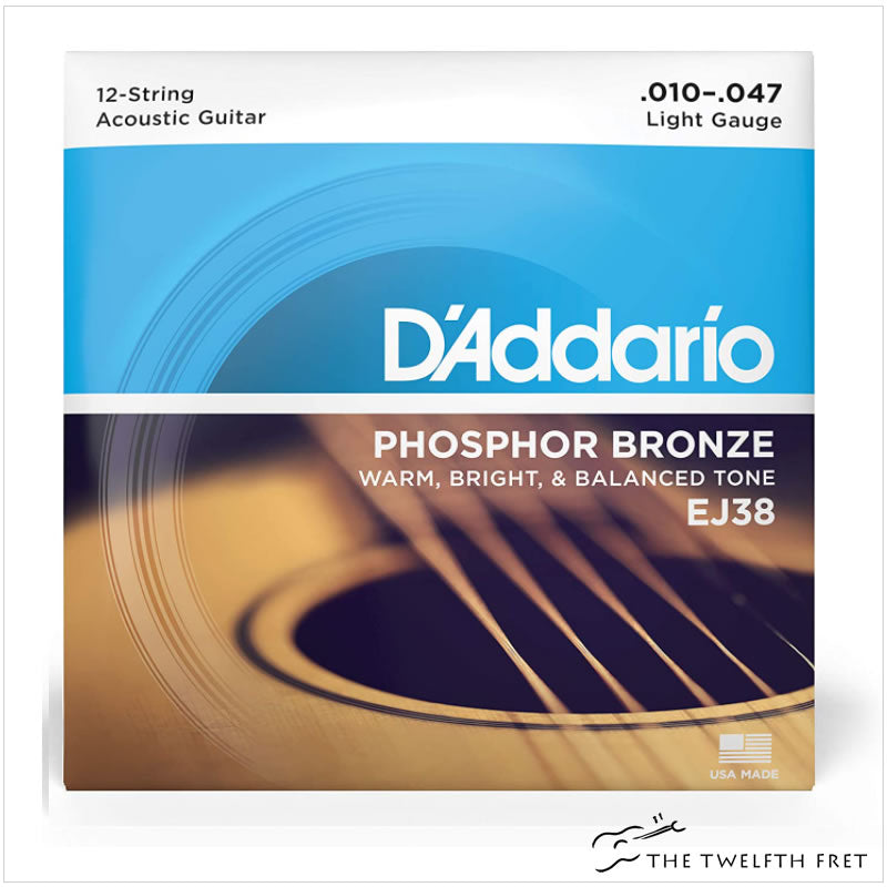 D'Addario 12-String Acoustic Guitar Phosphor Bronze EJ38 -The Twelfth Fret