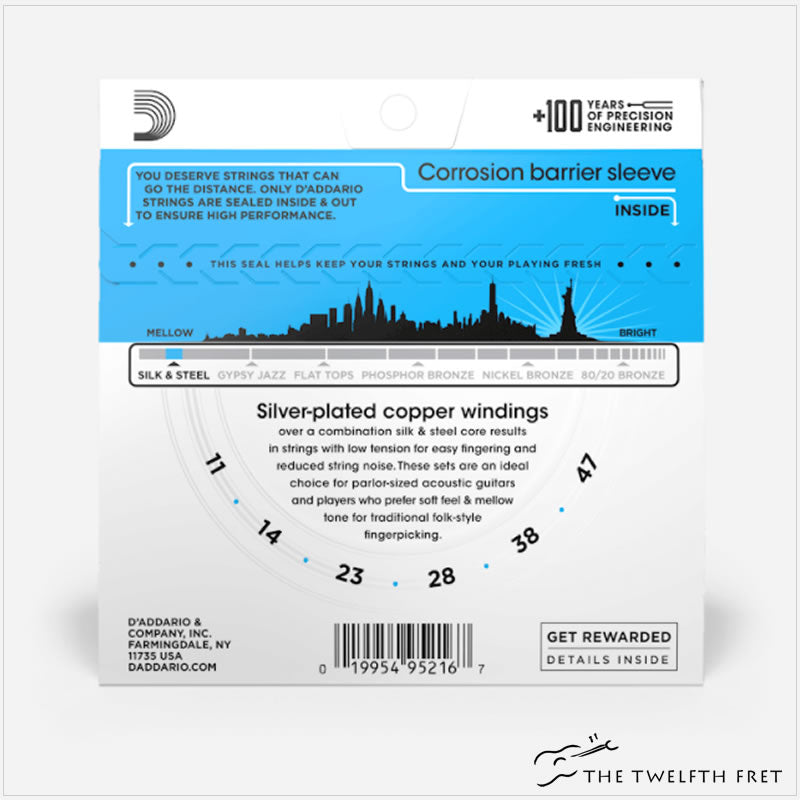 D'Addario Acoustic Guitar Silk & Steel Strings - The Twelfth Fret