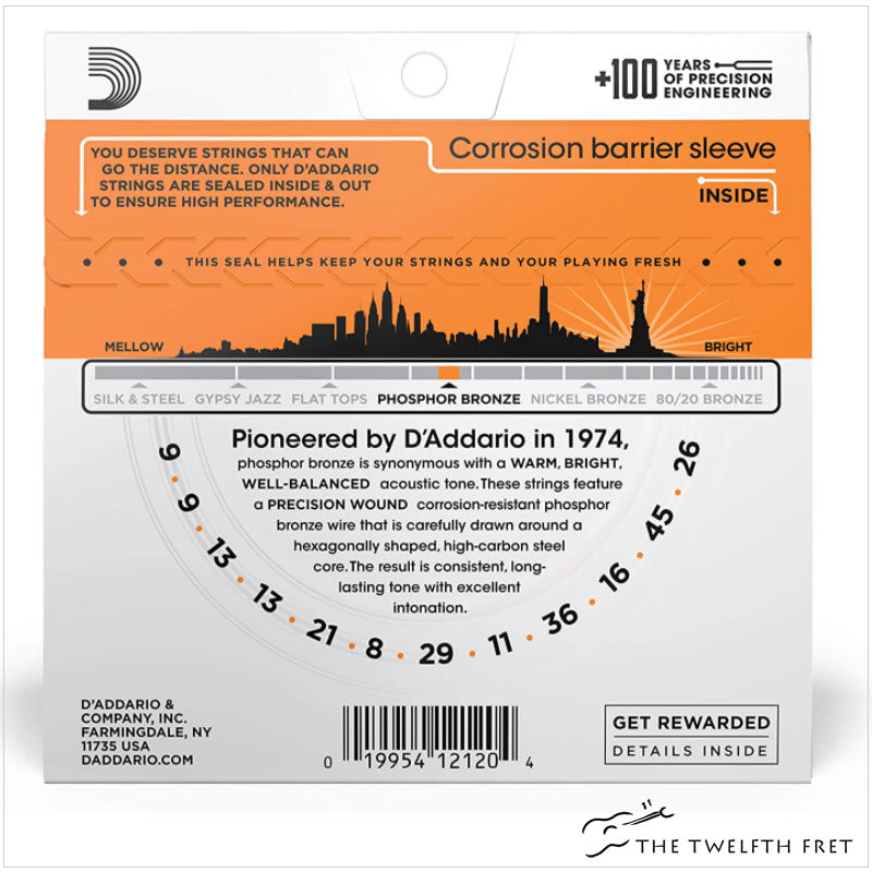 D'Addario EJ41 Phosphor Bronze Extra Light 12-String Acoustic Strings - The Twelfth Fret