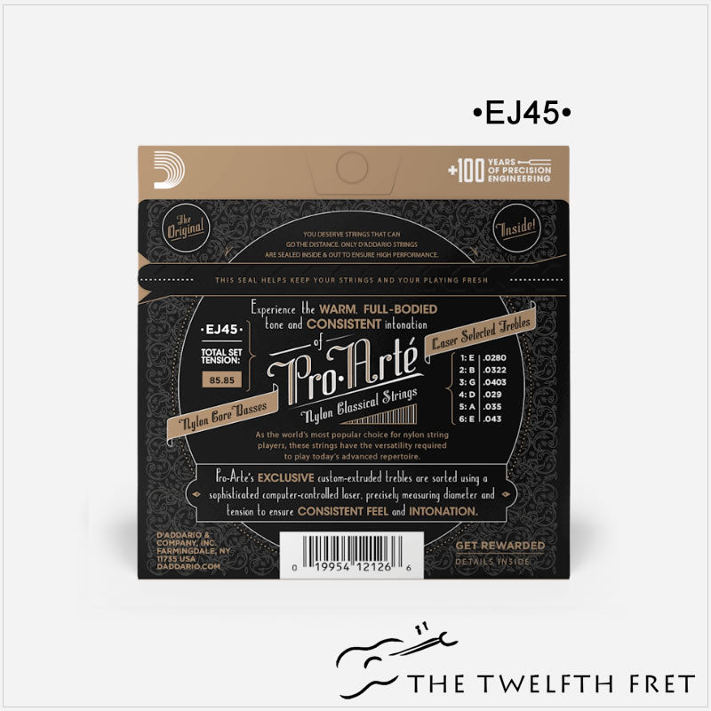 EJ45 - D'Addario Pro-Arté Nylon Classical Guitar Strings - The Twelfth Fret