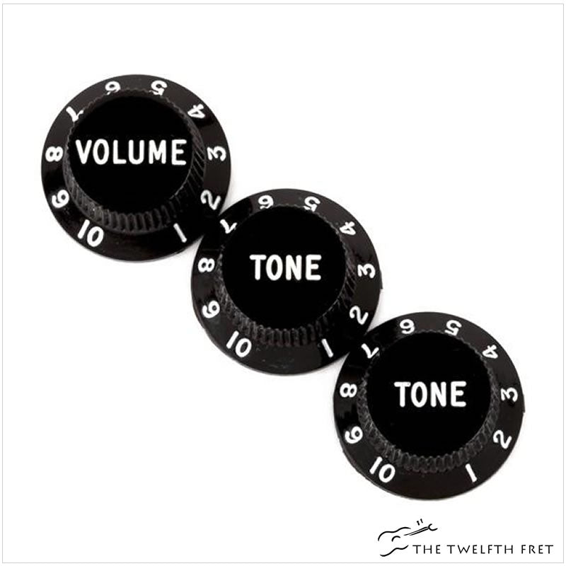 Fender Stratocaster Knob Set (BLACK) - The Twelfth Fret