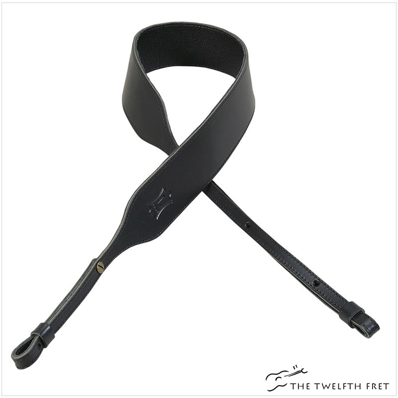 Levy's Veg-Tan Leather Banjo Strap -BLACK- PMB32NS - The Twelfth Fret