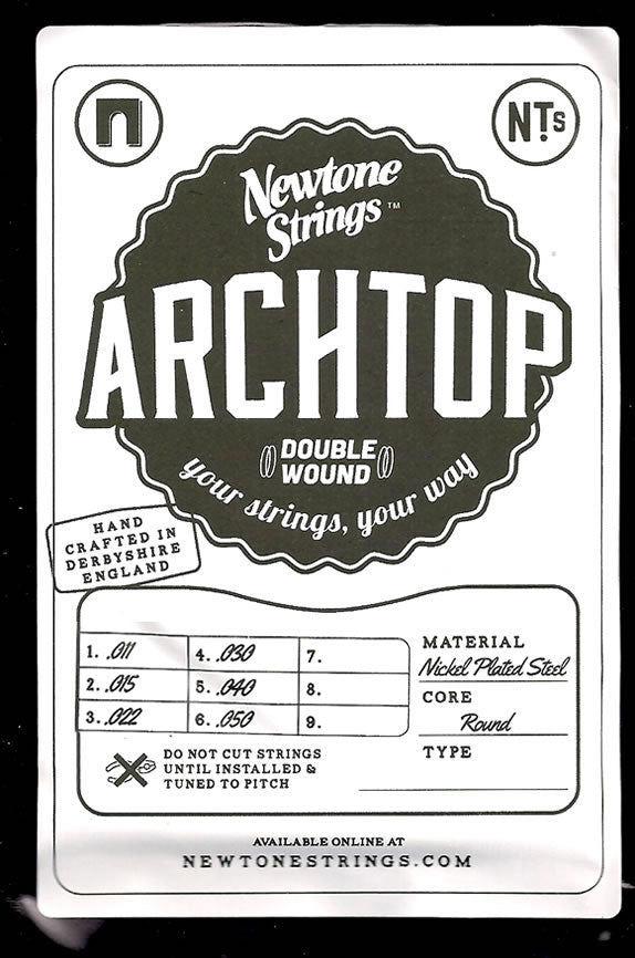Newtone Archtop Double Wound Strings- Light-The Twelfth Fret