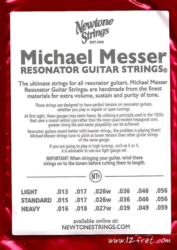 Newtone Michael Messer Resonator Guitar Strings - The Twelfth Fret