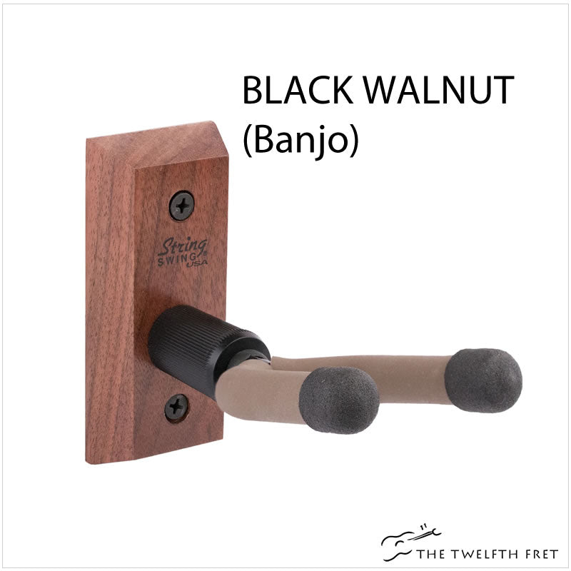 String Swing Instrument Wall Mount Hanger  BANJO (Black Walnut)- Shop The Twelfth Fret
