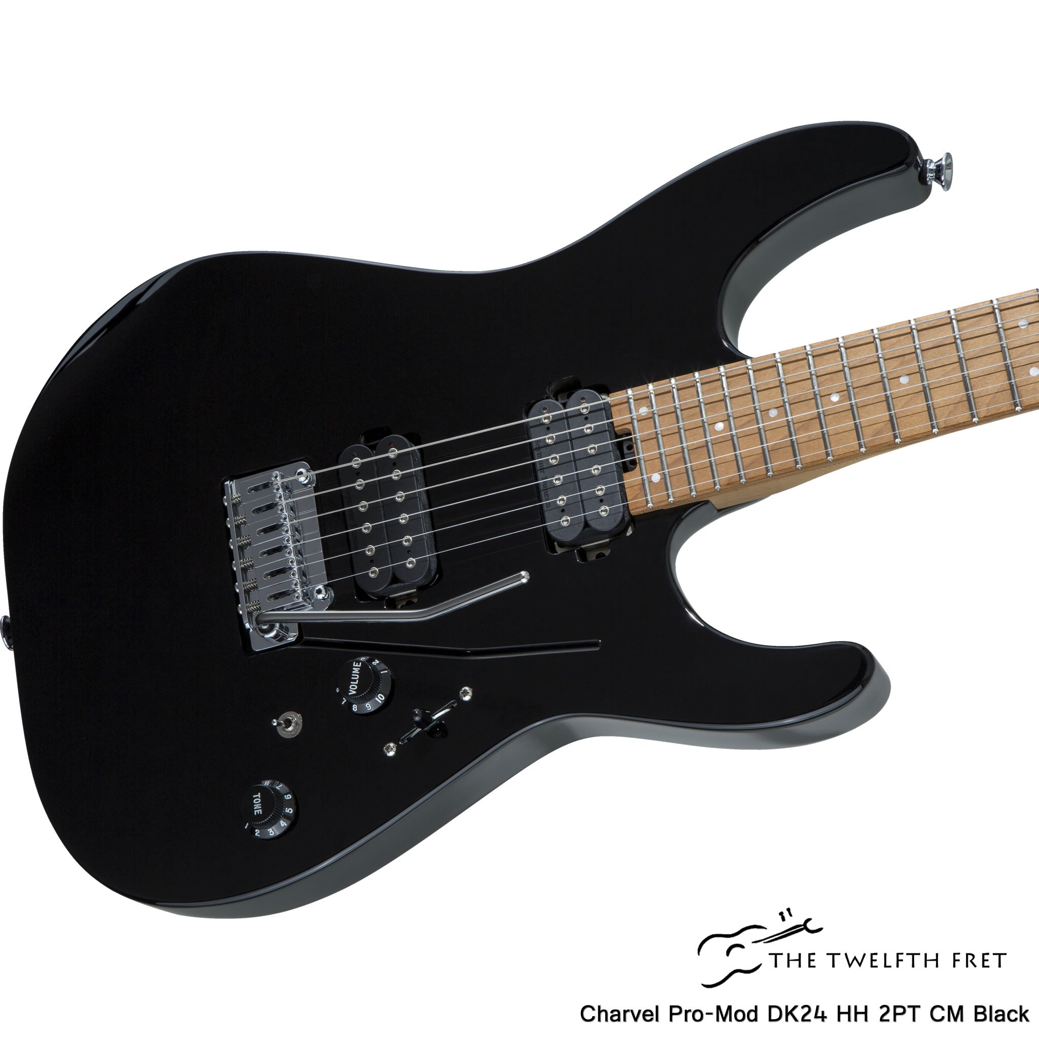 シャーベル　Charvel PRO-MOD DK24 HH 2PT CM 黒 Charvel Pro-Mod DK24 HH 2PT CM Black Electric Guitar - The