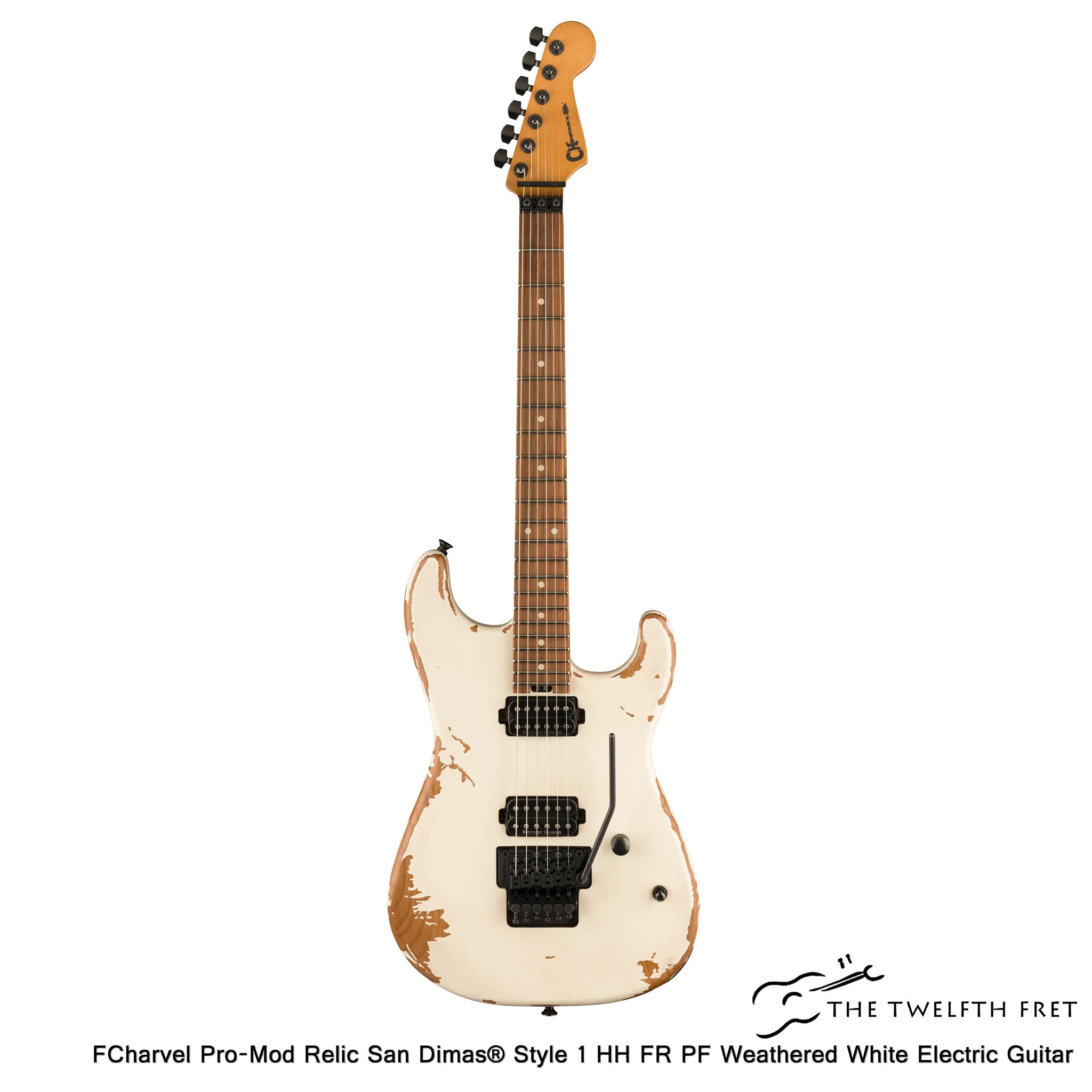 Charvel Pro-Mod Relic San Dimas Style 1 HH FR PF Weathered White Electric Guitar - The Twelfth Fret