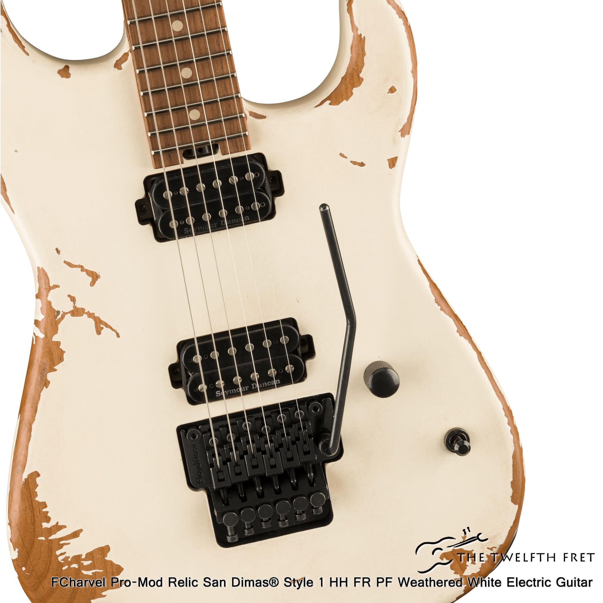 Charvel Pro-Mod Relic San Dimas Style 1 HH FR PF Weathered White Electric Guitar - The Twelfth Fret