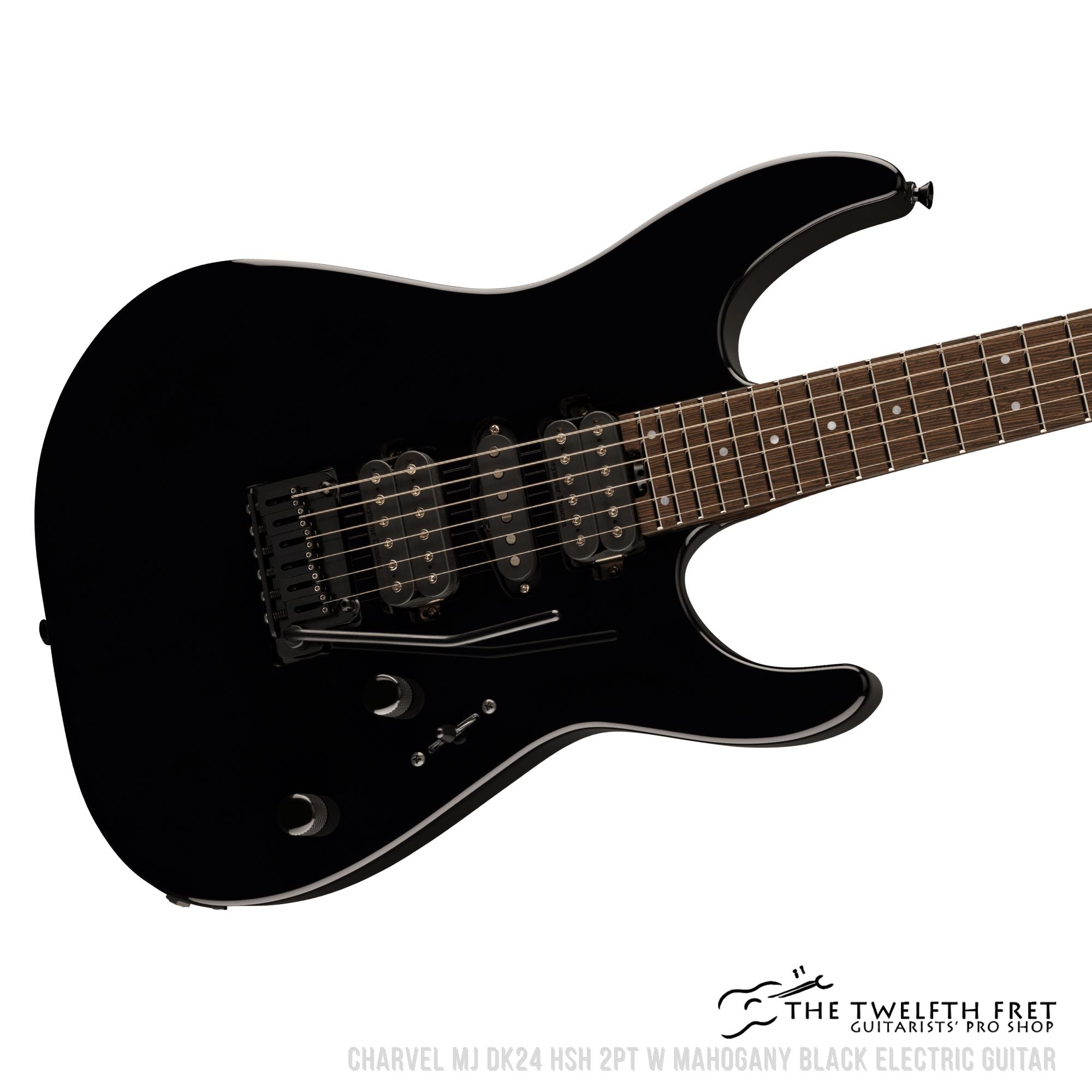 Charvel MJ DK24 HSH 2PT W Mahogany Black Electric Guitar - The