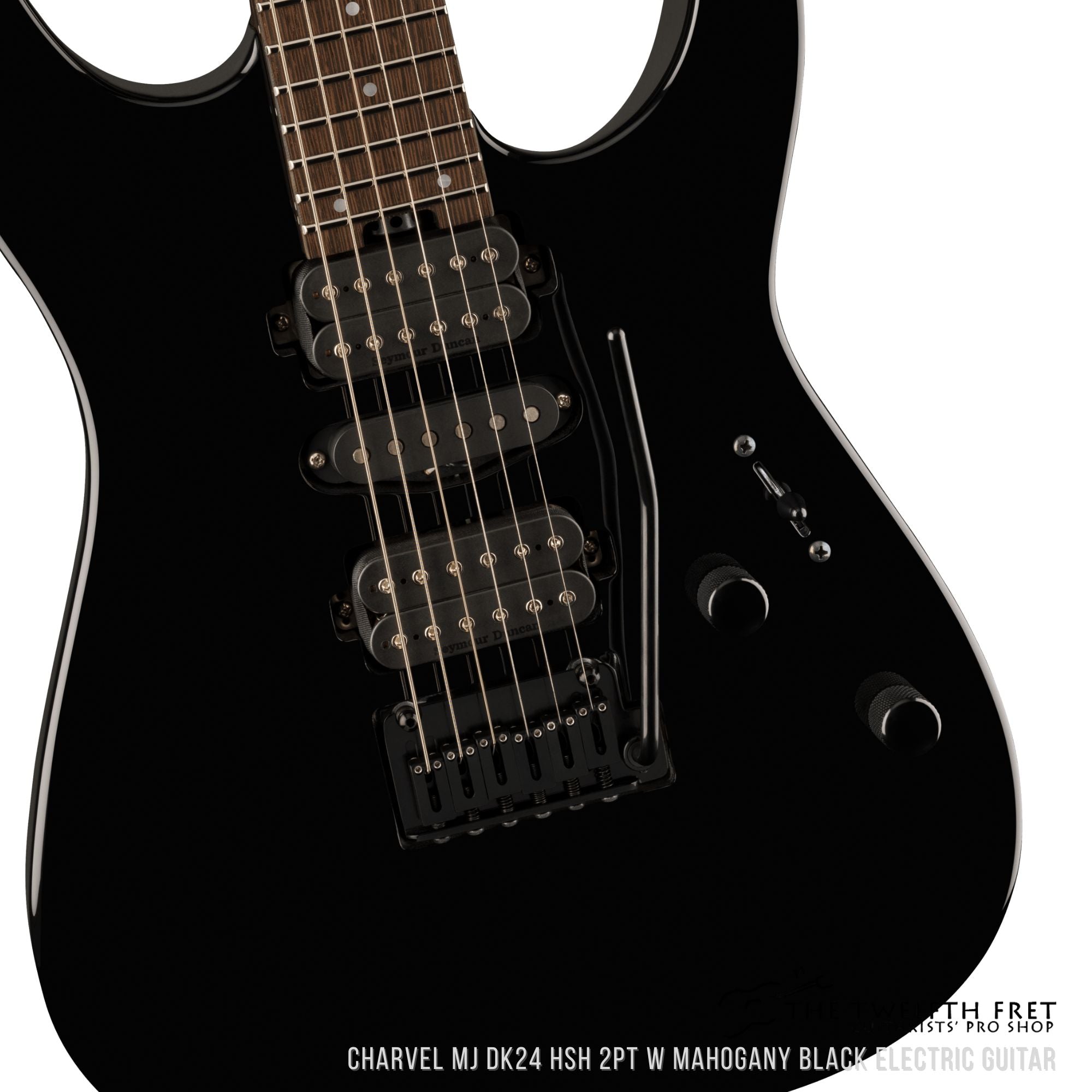 Charvel MJ DK24 HSH 2PT W Mahogany Black Electric Guitar - The Twelfth Fret