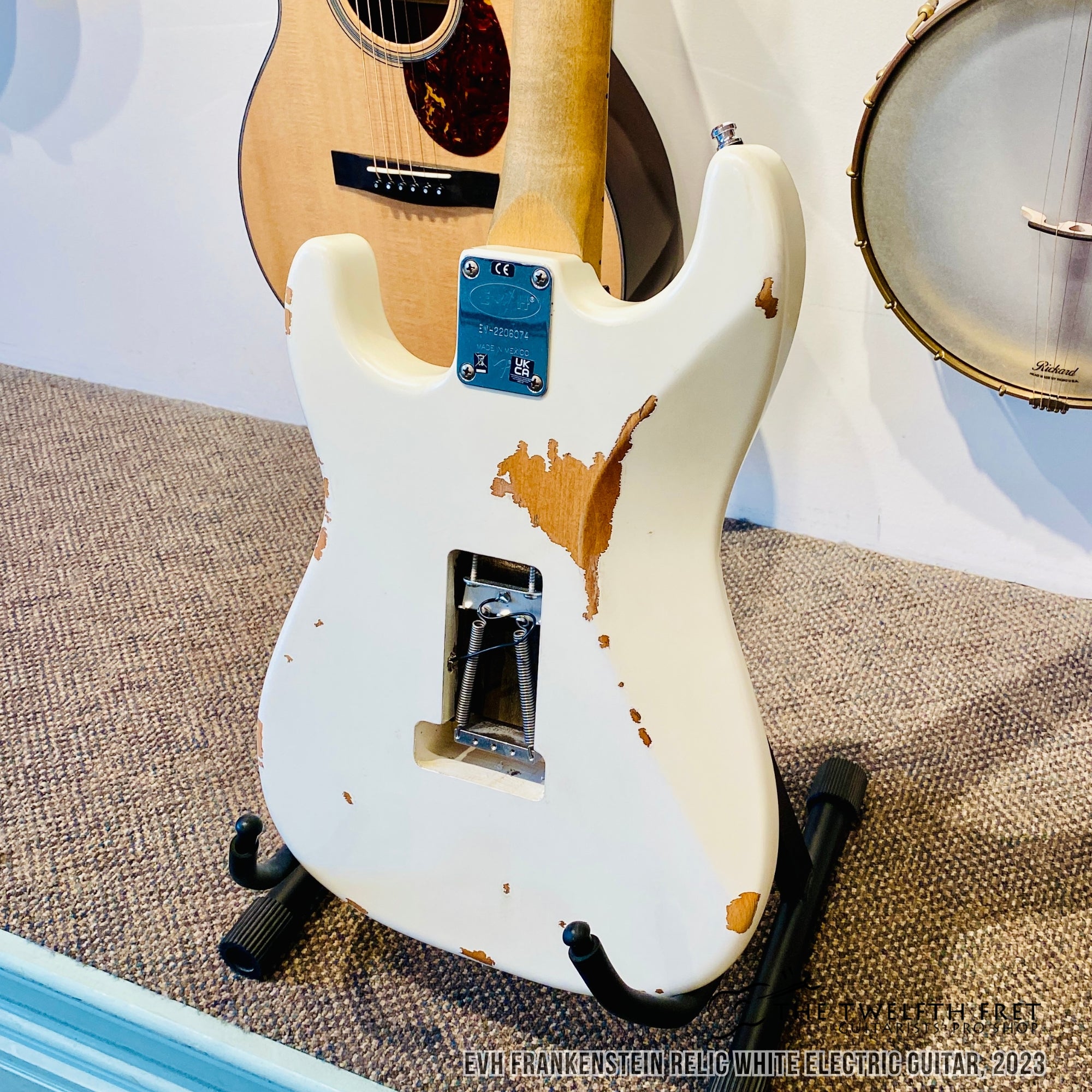 EVH Frankenstein Relic White Electric Guitar, 2023 - The Twelfth Fret