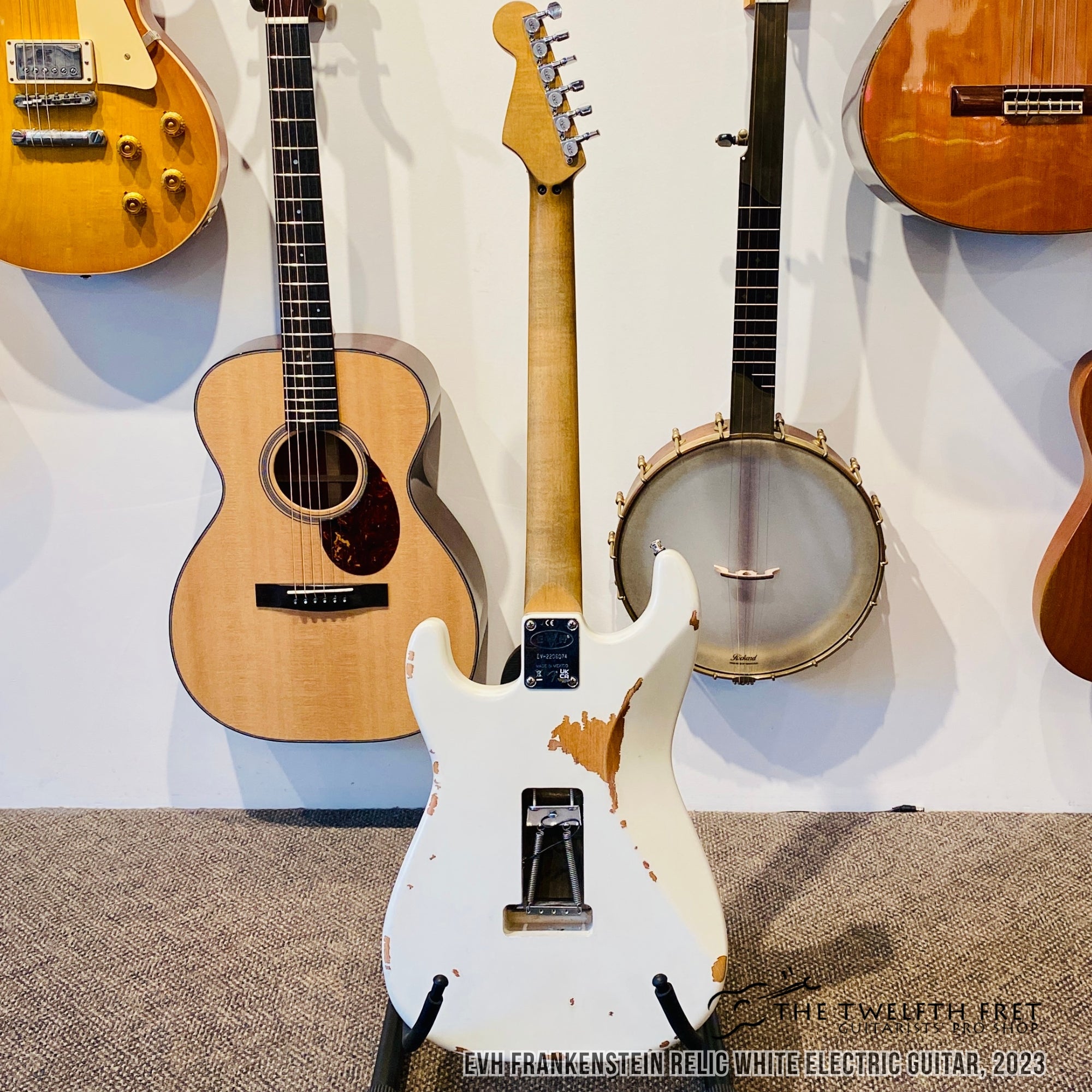 EVH Frankenstein Relic White Electric Guitar, 2023 - The Twelfth Fret