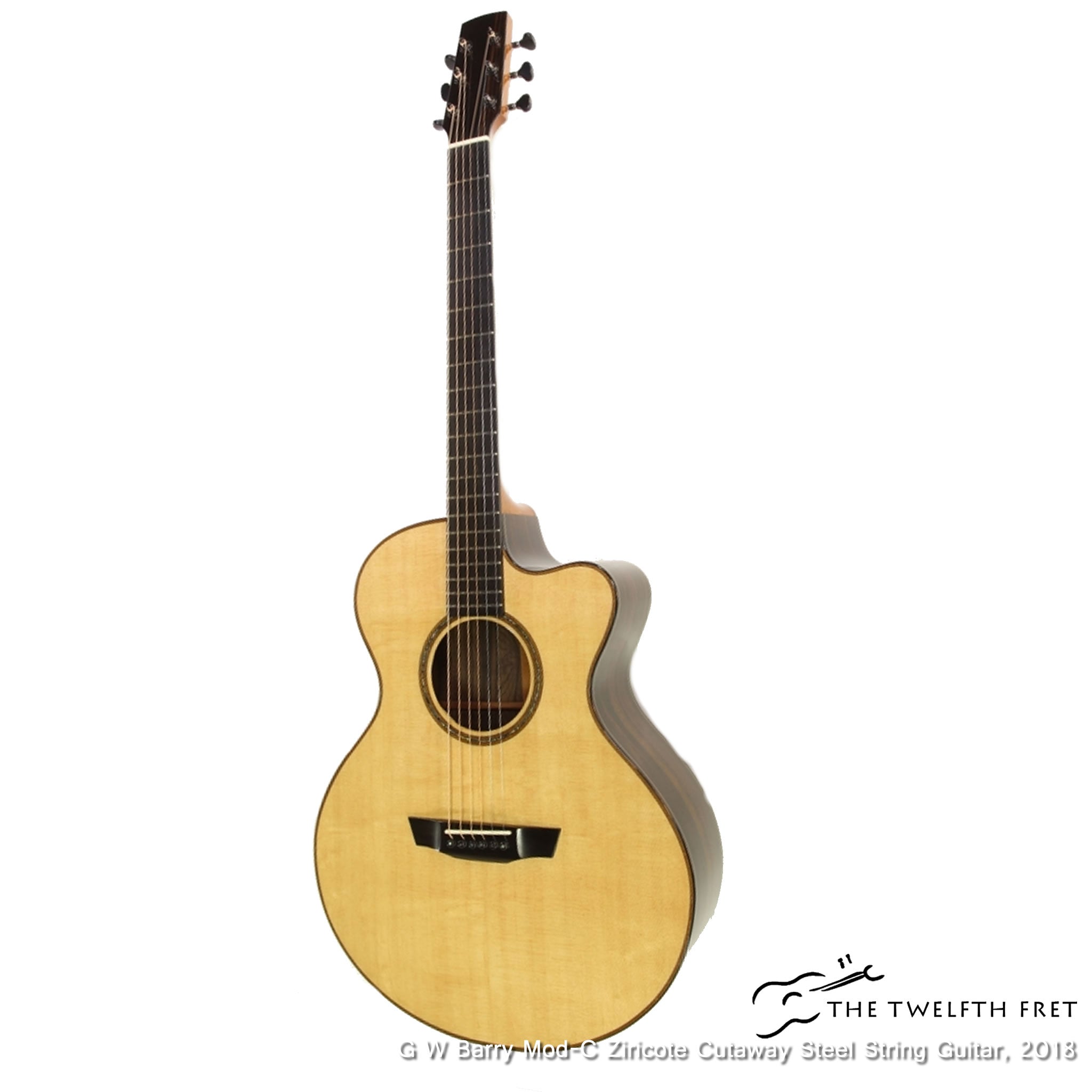 G W Barry Mod-C Ziricote Cutaway Steel String Guitar, 2018