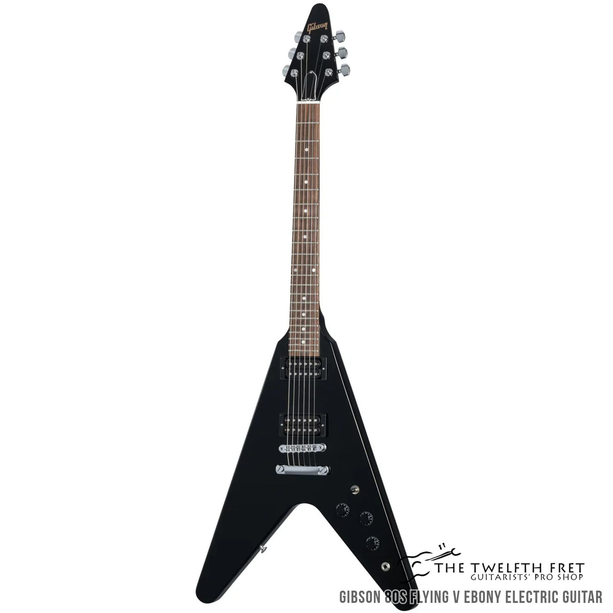 Gibson 80s Flying V Ebony Electric Guitar - The Twelfth Fret