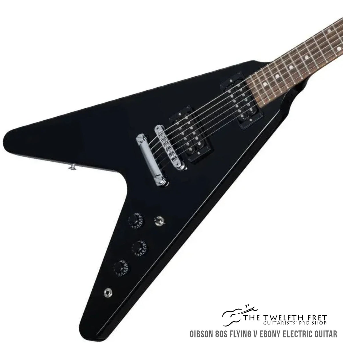 Gibson 80s Flying V Ebony Electric Guitar - The Twelfth Fret