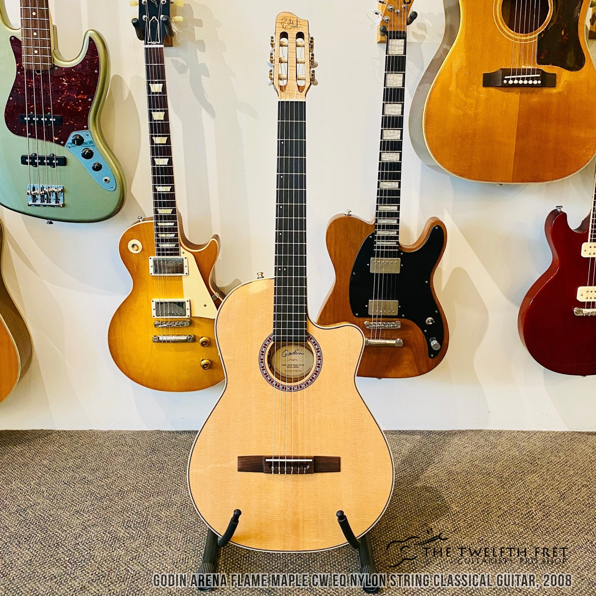 Godin Arena Flame Maple CW EQ Nylon String Classical Guitar, 2008 - The Twelfth Fret