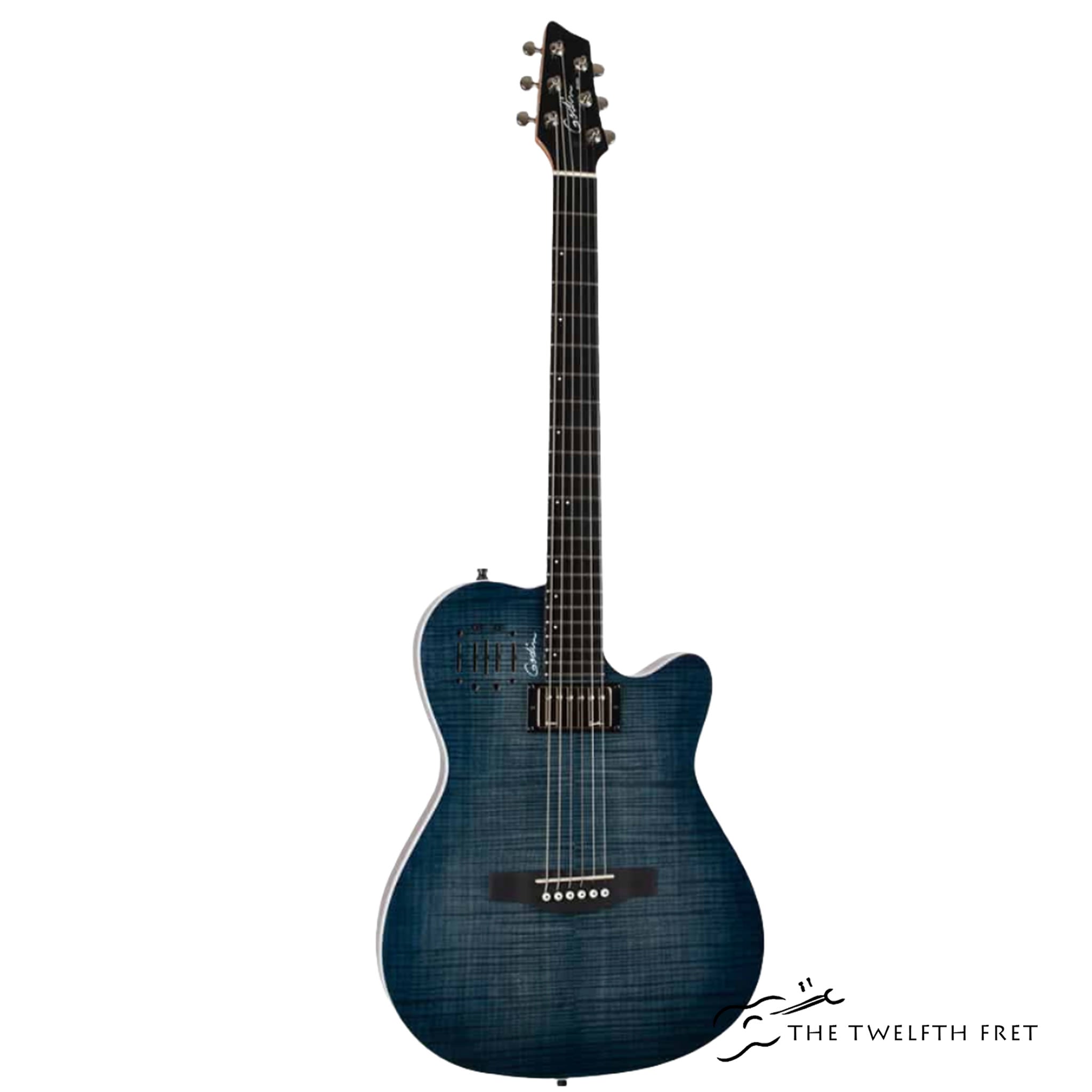 Godin A6 Ultra Denim Blue Flame Electric Guitar - The Twelfth Fret