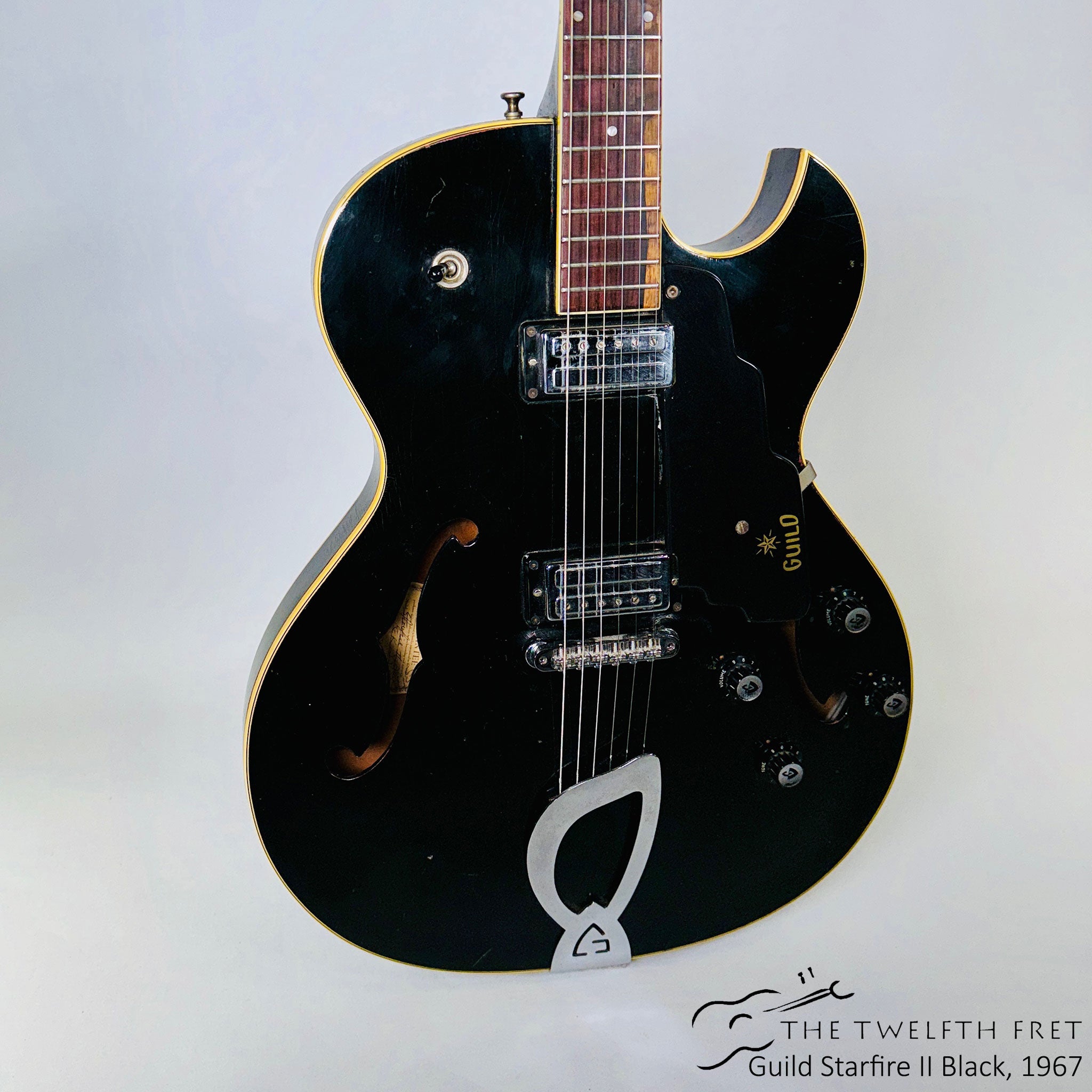 Guild Starfire II Electric Guitar Black, 1967 [USED] - The Twelfth Fret