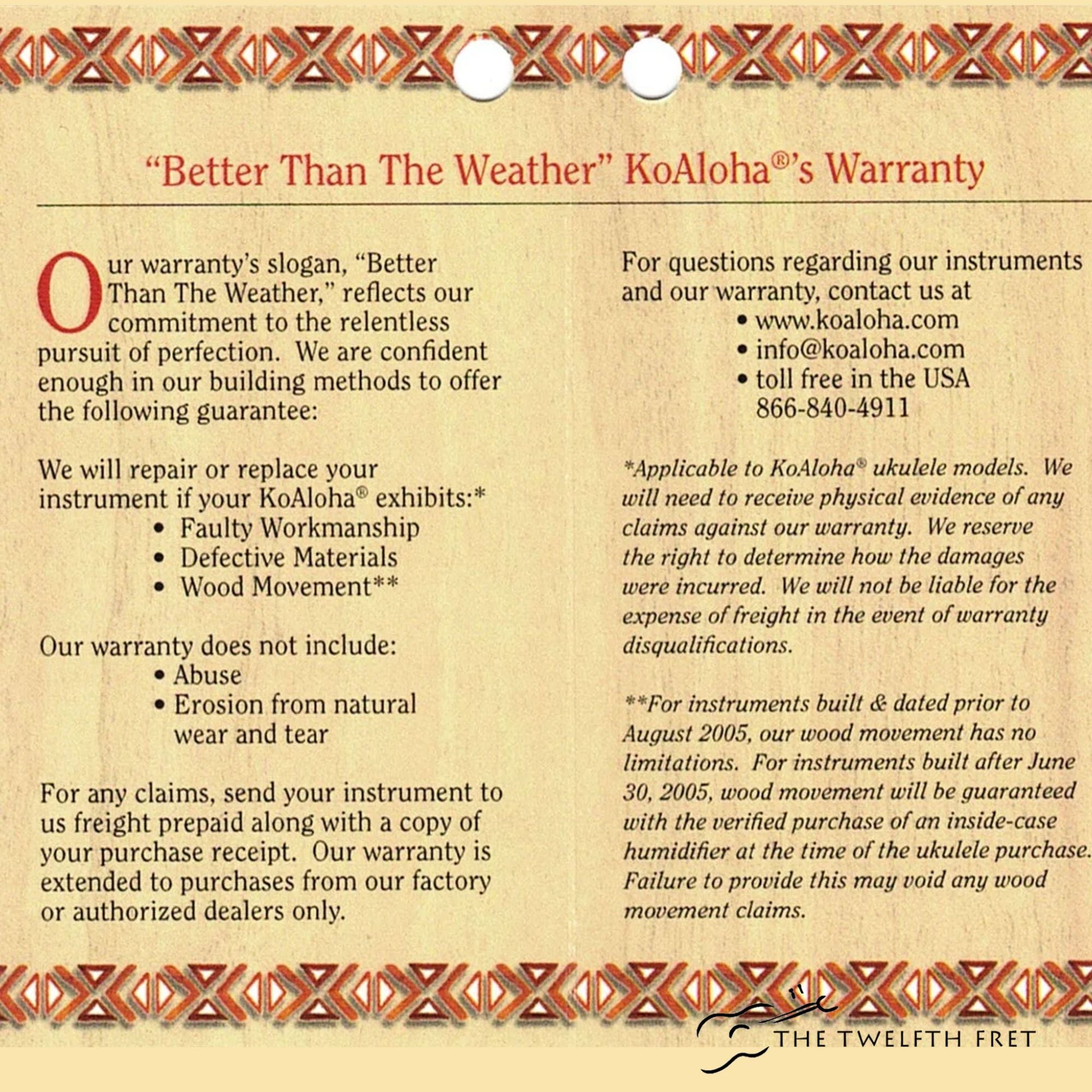 KoAloha KCM-00 Concert Ukulele - The Twelfth Fret 