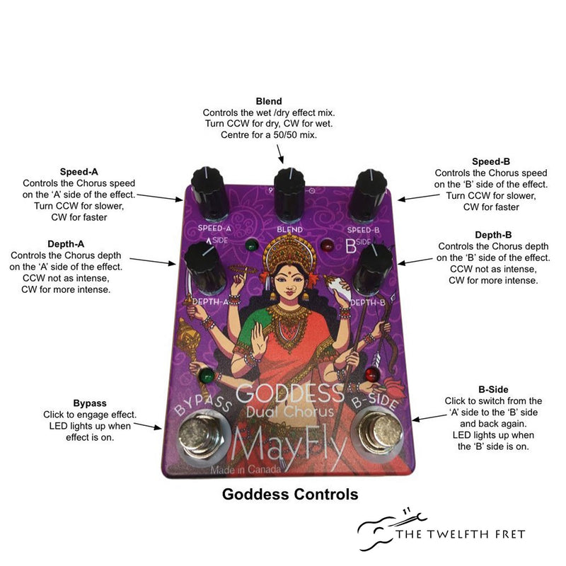 MayFly Goddess Dual Chorus Pedal - The Twelfth Fret