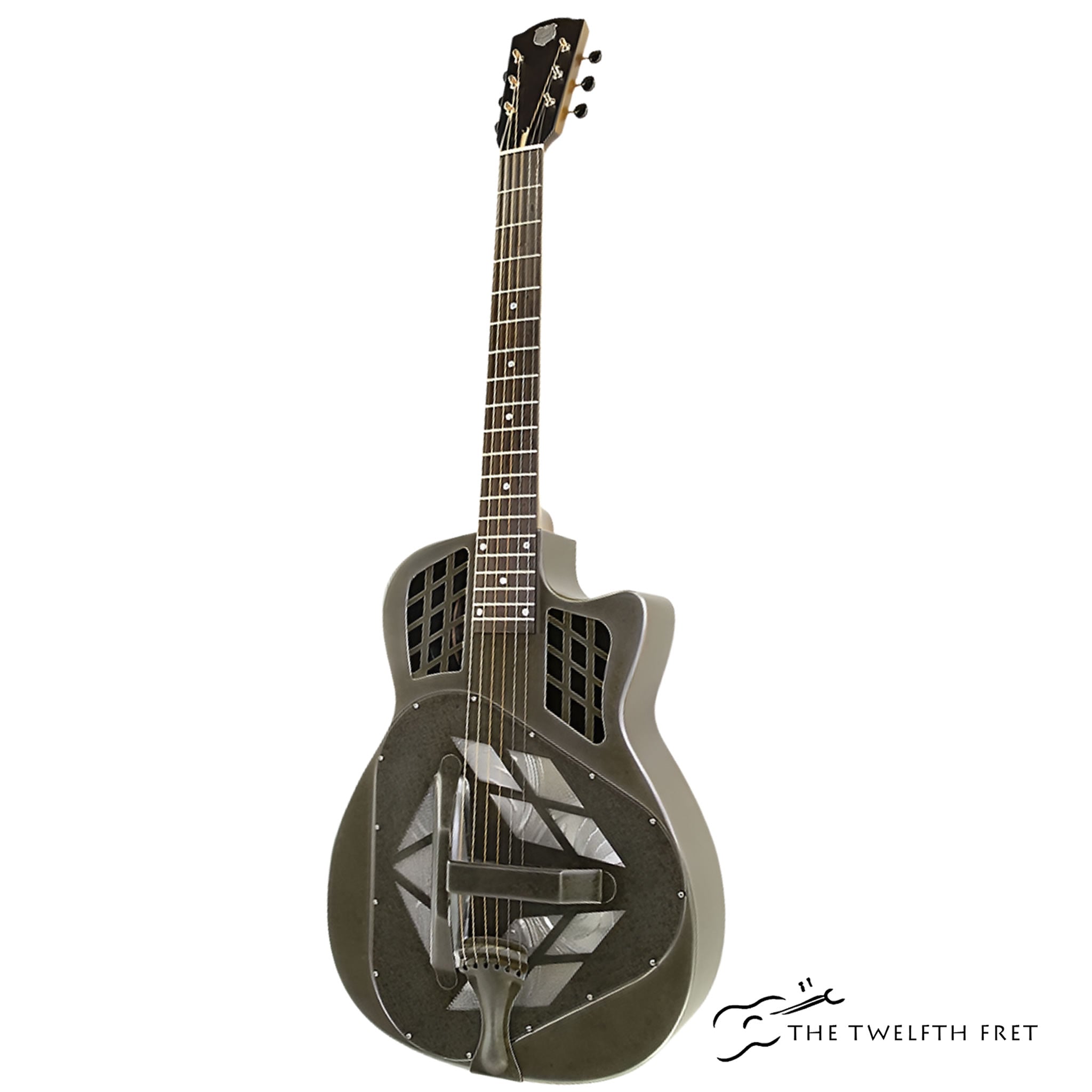 National Resophonic T-14 Cutaway Tricone Weathered Steel  - The Twelfth Fret