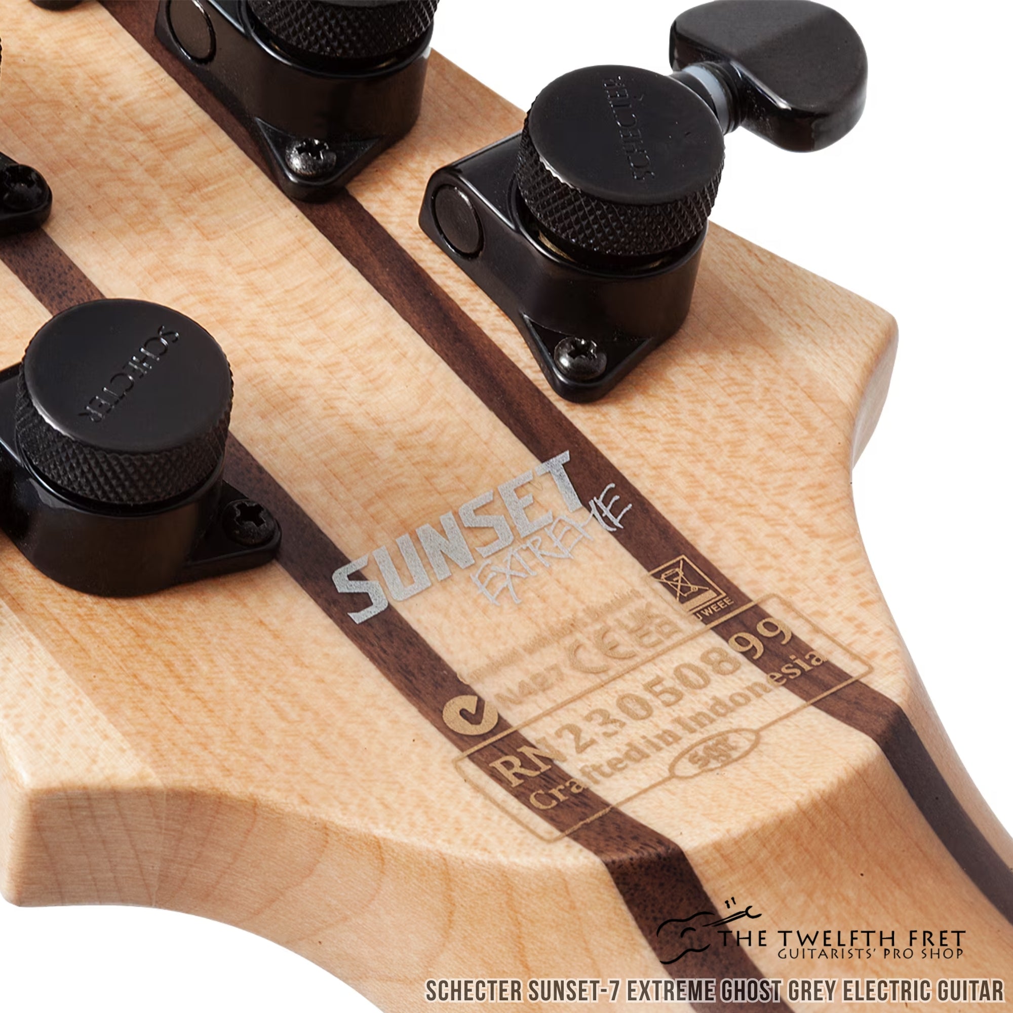 Schecter Sunset-7 Extreme Ghost Grey Electric Guitar - The Twelfth Fret 