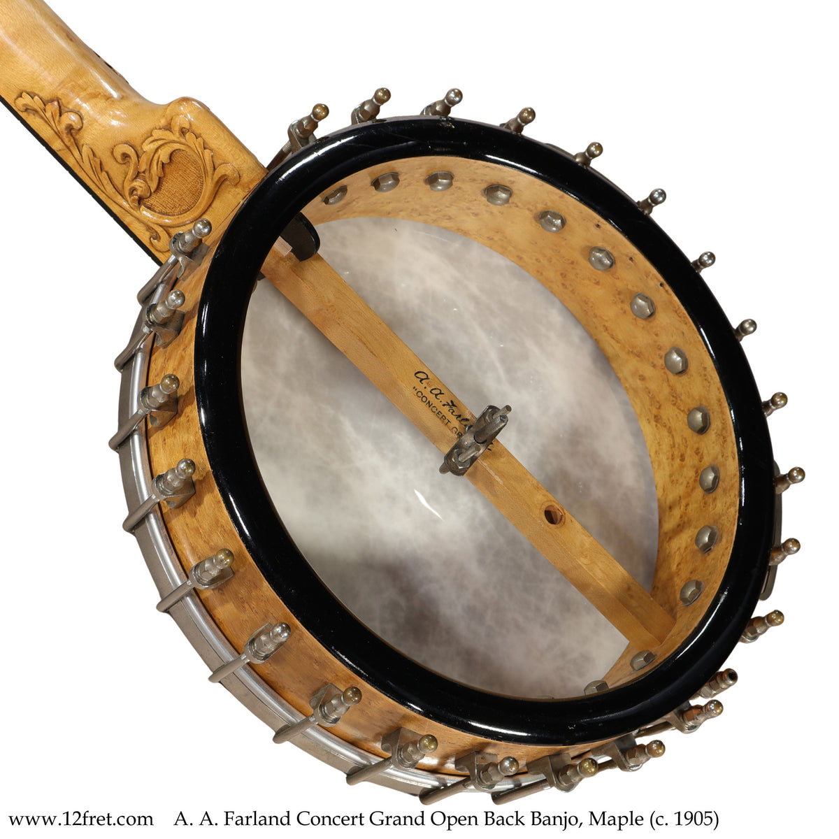 A. A. Farland Concert Grand Open Back Banjo, Maple (c. 1905) - The Twelfth Fret