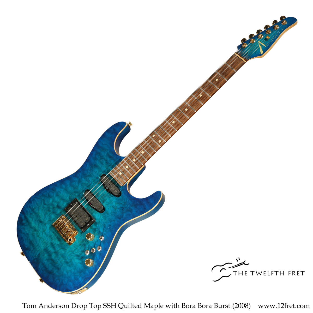 Tom Anderson Drop Top SSH Quilted Maple with Bora Bora Burst (2008) - The Twelfth Fret
