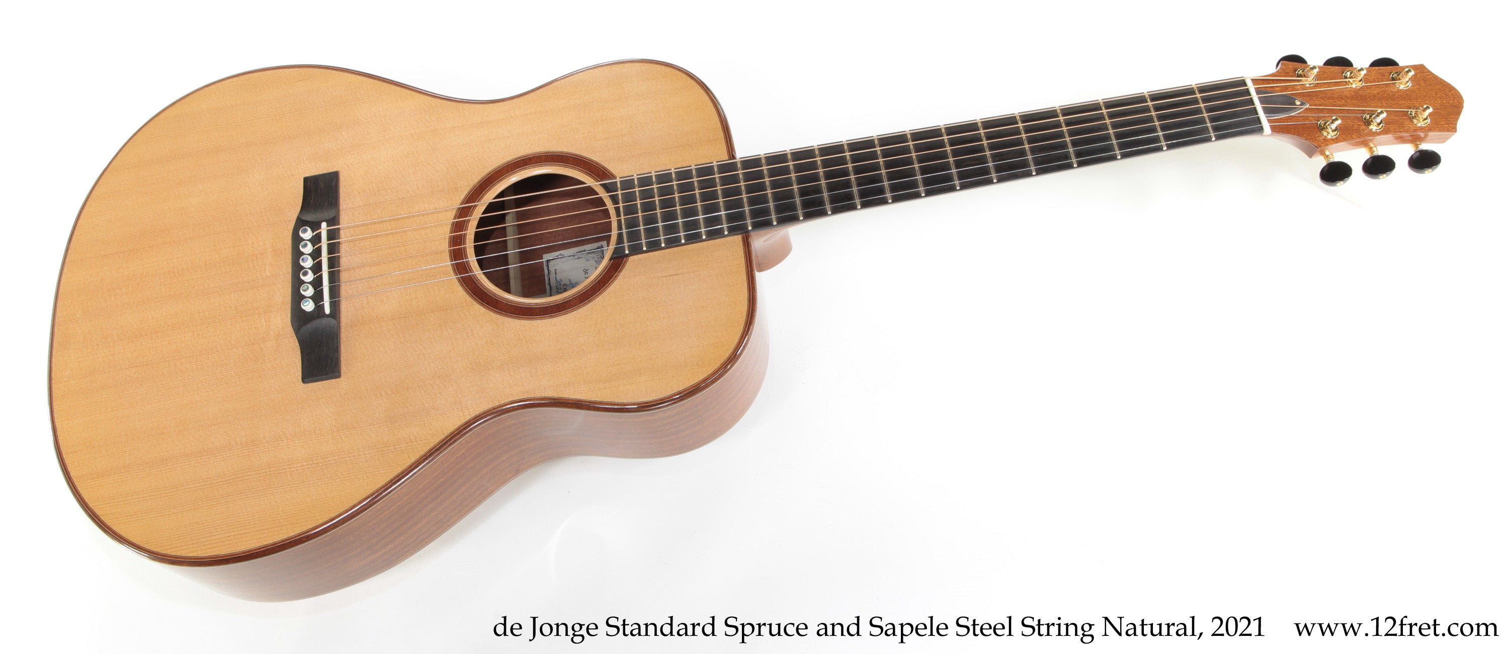 de Jonge Standard Spruce and Sapele Steel String Natural, 2021 - The Twelfth Fret