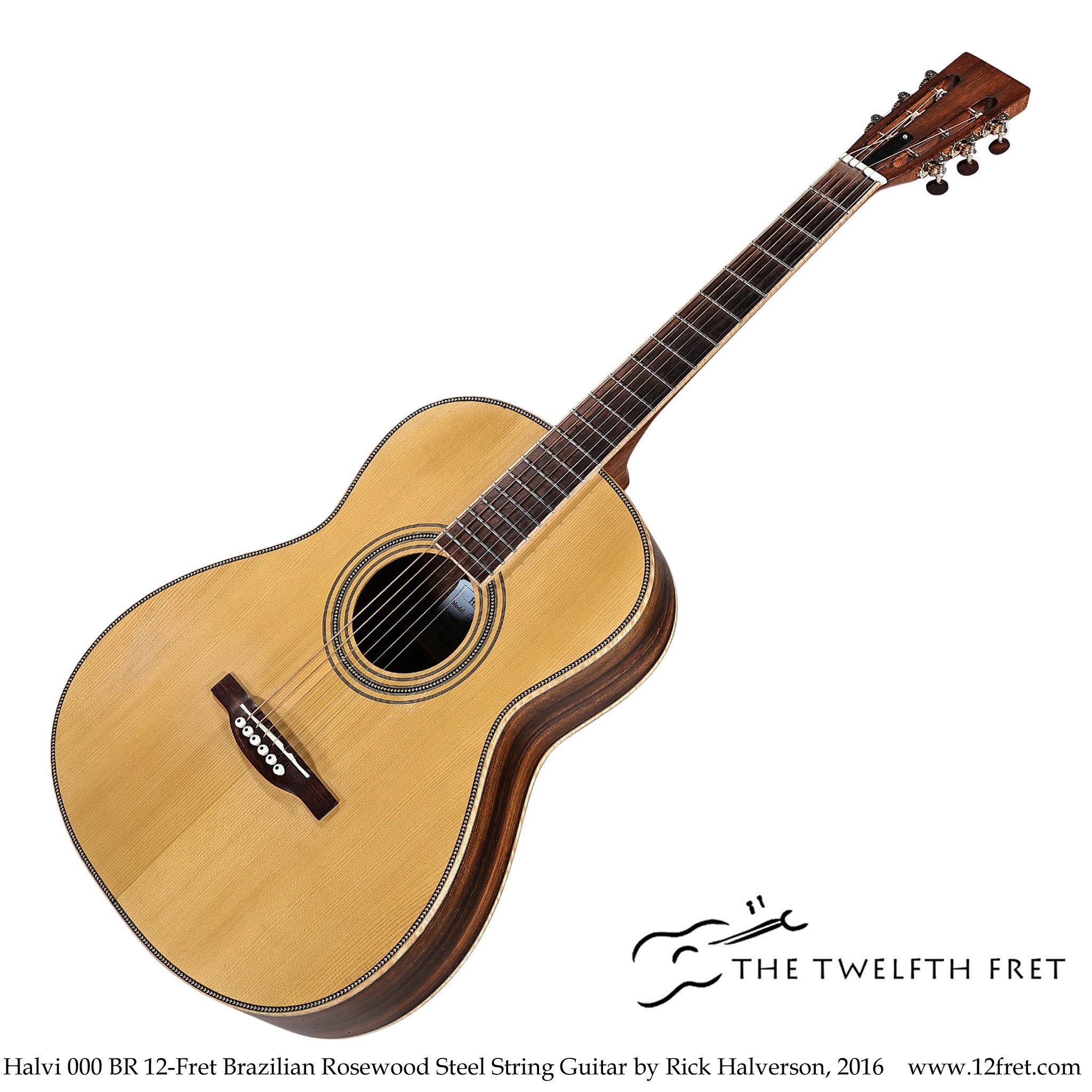 Halvi 000 BR 12-Fret Brazilian Rosewood Steel String Guitar by Rick Halverson, 2016 - The Twelfth Fret