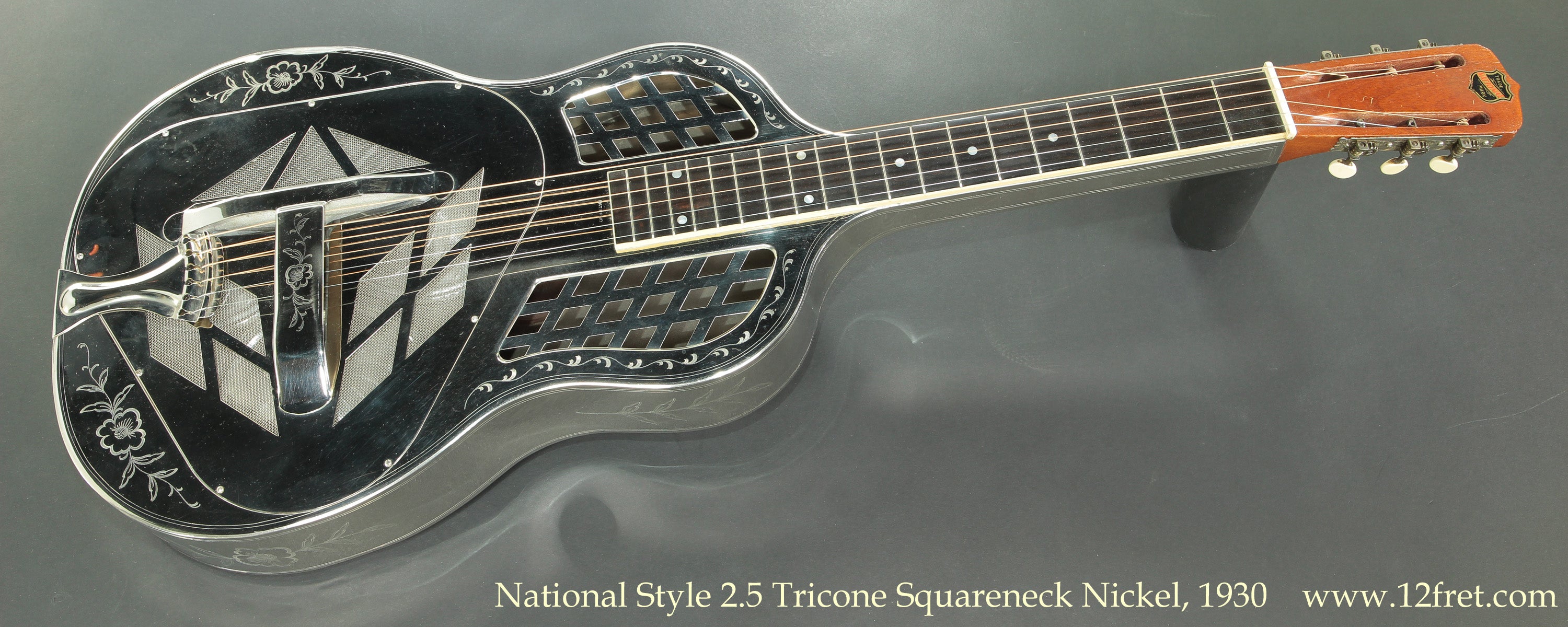 National Style 2.5 Tricone Squareneck Resophonic Guitar, Nickel, 1930 - The Twelfth Fret