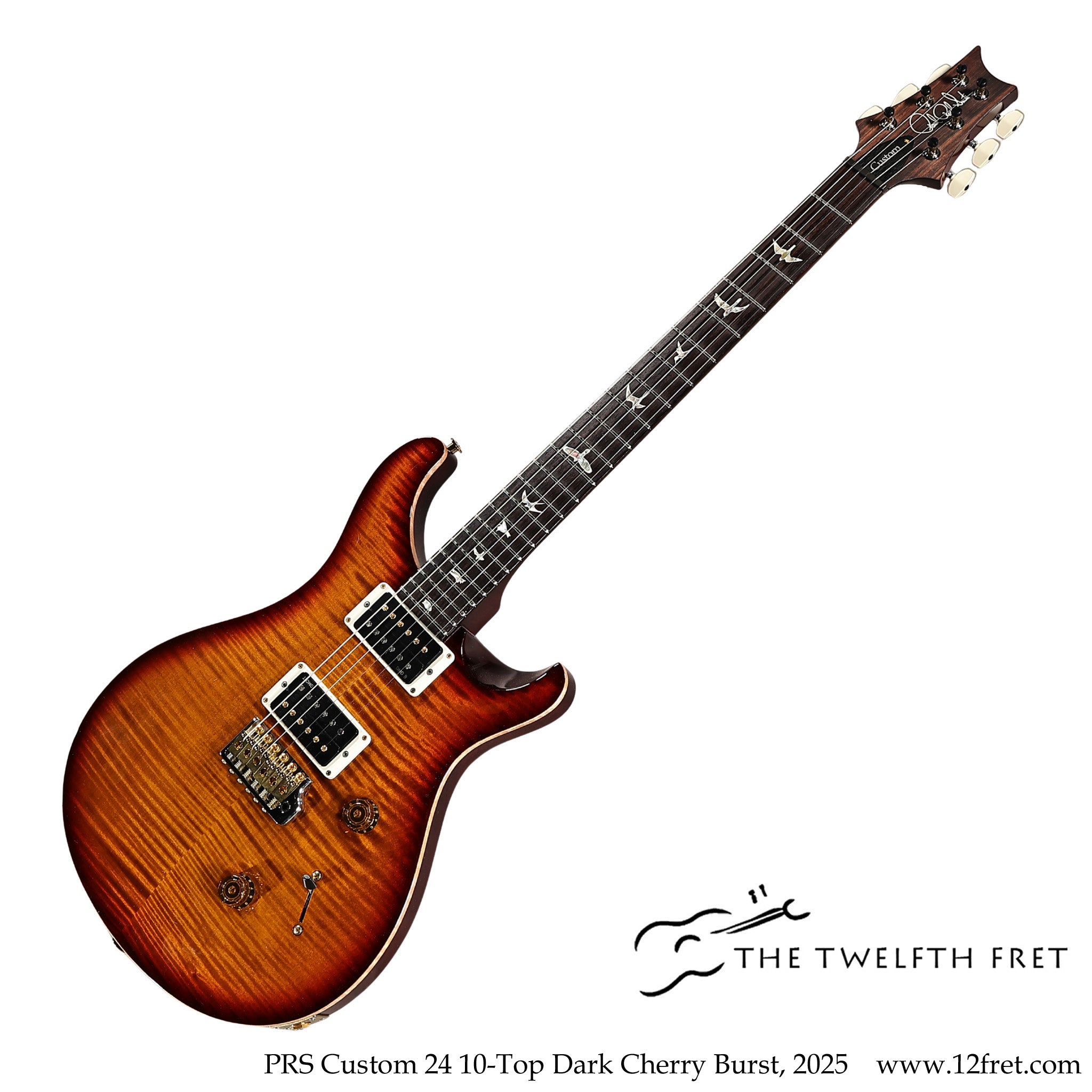 PRS Custom 24 10-Top Dark Cherry Burst, 2025 - The Twelfth Fret