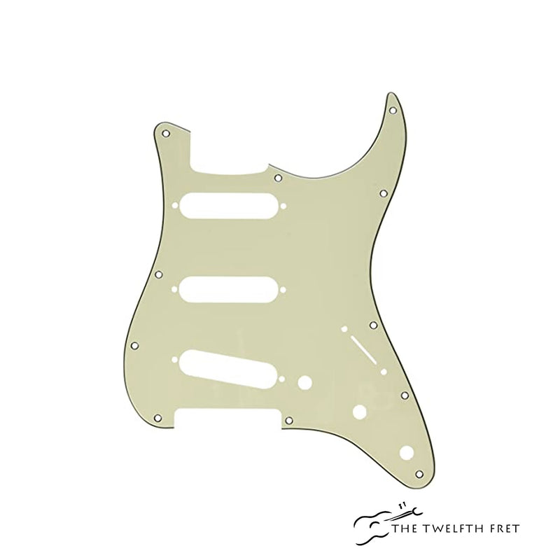 11-Hole Modern-Style Stratocaster S/S/S Pickguard (Mint Green) - The Twelfth Fret