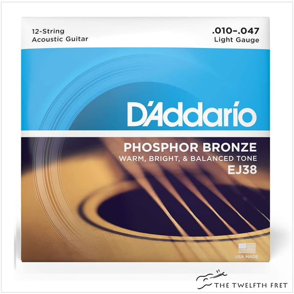 D'Addario 12-String Acoustic Guitar Phosphor Bronze EJ38 -The Twelfth Fret