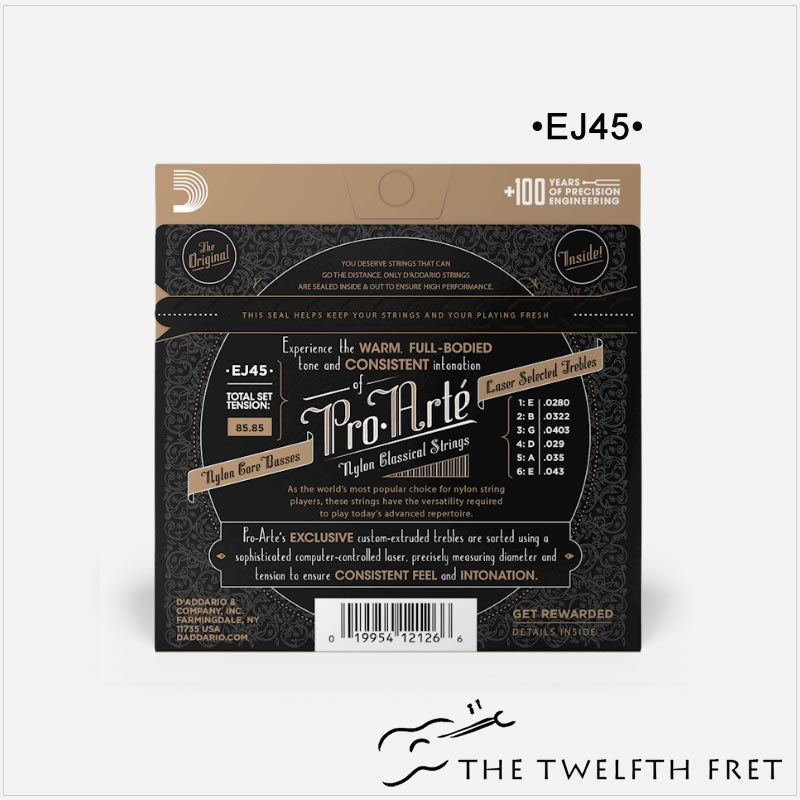 EJ45 - D'Addario Pro-Arté Nylon Classical Guitar Strings - The Twelfth Fret
