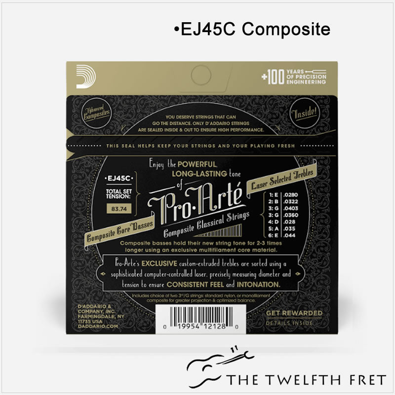EJ45C Composite - D'Addario Pro-Arté Nylon Classical Guitar Strings - The Twelfth Fret