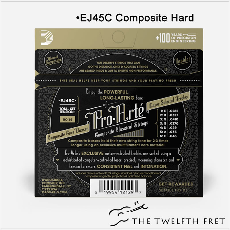 EJ45C Composite Hard - D'Addario Pro-Arté Nylon Classical Guitar Strings - The Twelfth Fret