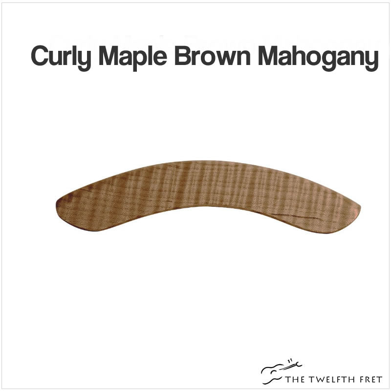 Deering Wooden Banjo Armrest - CURLY MAPLE BROWN MAHOGANY - The Twelfth Fret