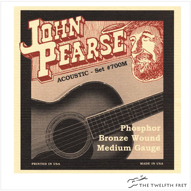John Pearse Acoustic Guitar Strings (700M) Medium Gauge - Shop The Twelfth Fret