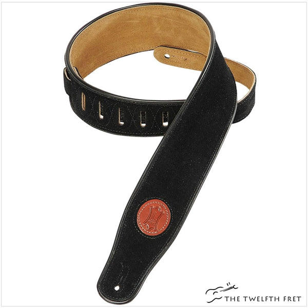 Levy's MSS3-2 Hand Brushed Suede Guitar Strap (BLACK) - The Twelfth Fret