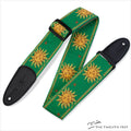 Levy's MPJG '60s Sun Design Jacquard Weave Guitar Strap GREEN - The Twelfth Fret