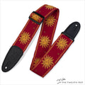 Levy's MPJG '60s Sun Design Jacquard Weave Guitar Strap RED - The Twelfth Fret