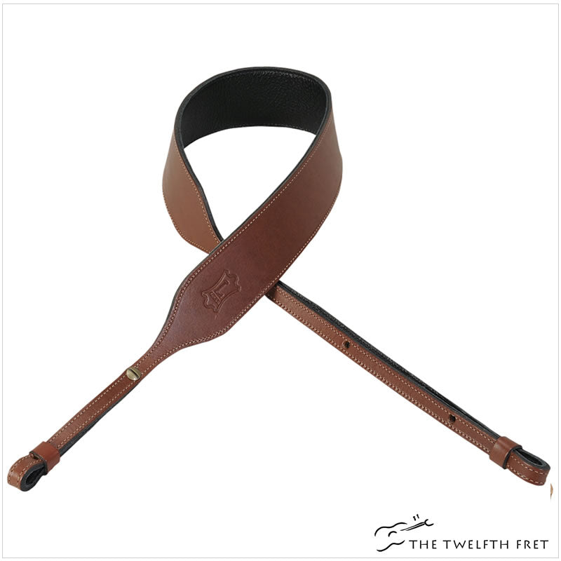 Levy's Veg-Tan Leather Banjo Strap -Brown - PMB32NS - The Twelfth Fret