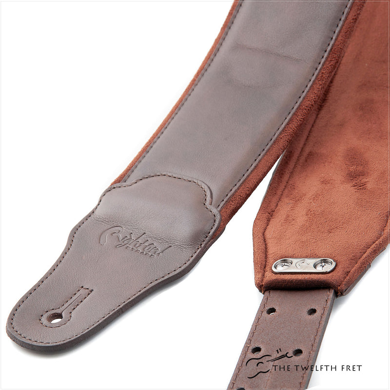 RightOn Smooth Brown Guitar Strap - The Twelfth Fret